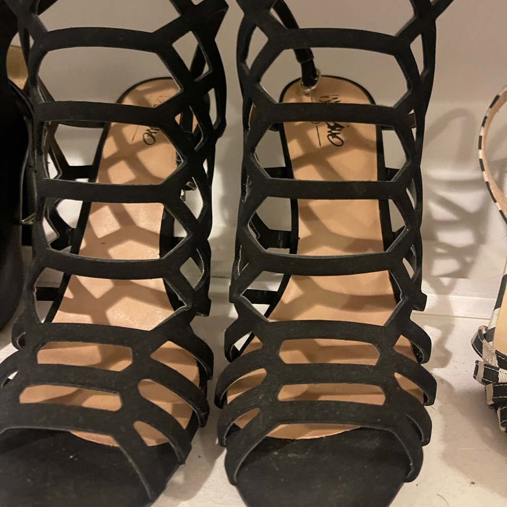 Black strappy heels